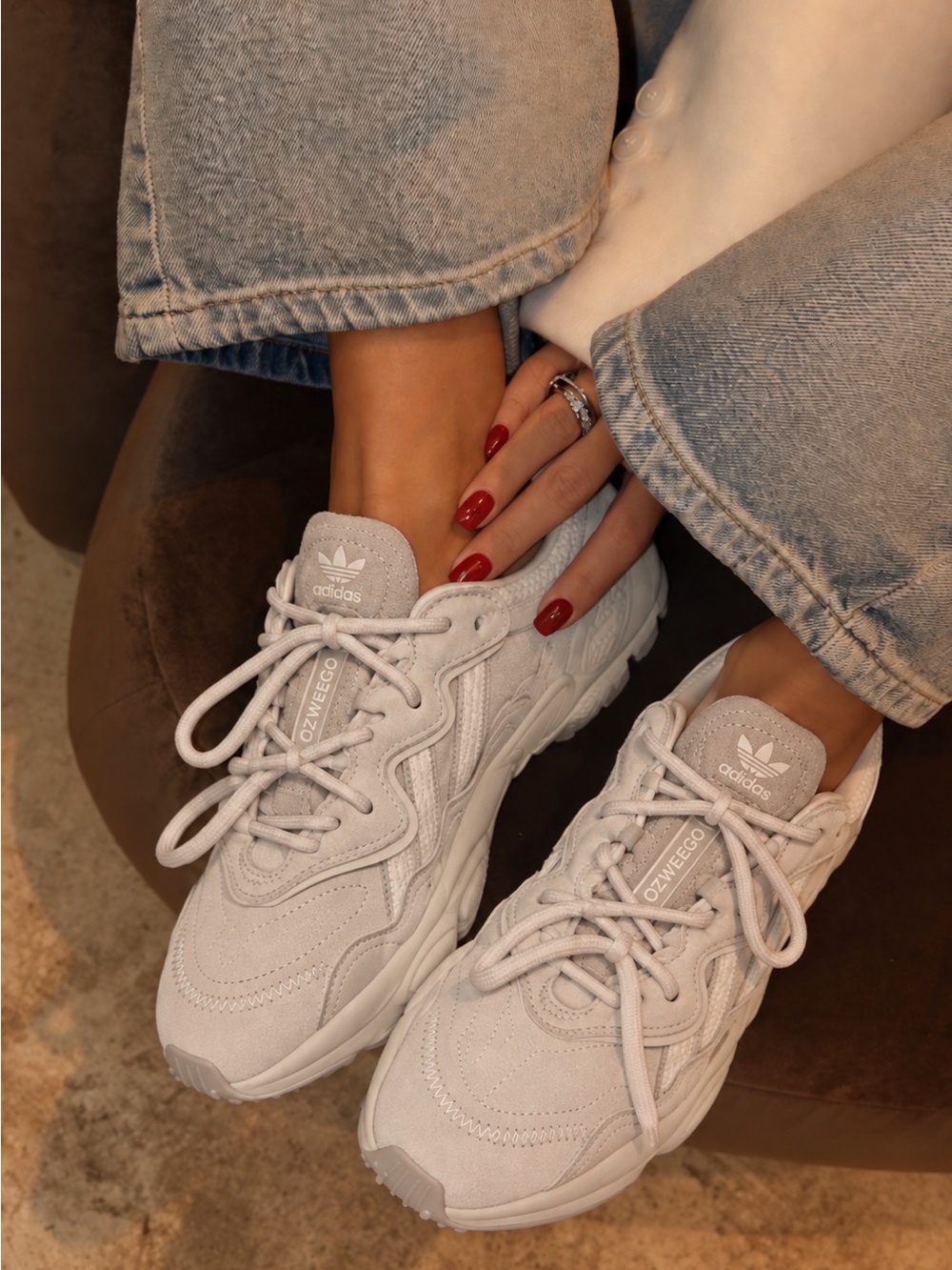 Adidas Ozweego Women’s US 5 Beige Cream Chunky Y2K Sneakers